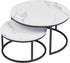 Nesting Coffee Table Faux Marble Small Round Coffee Tables - White
