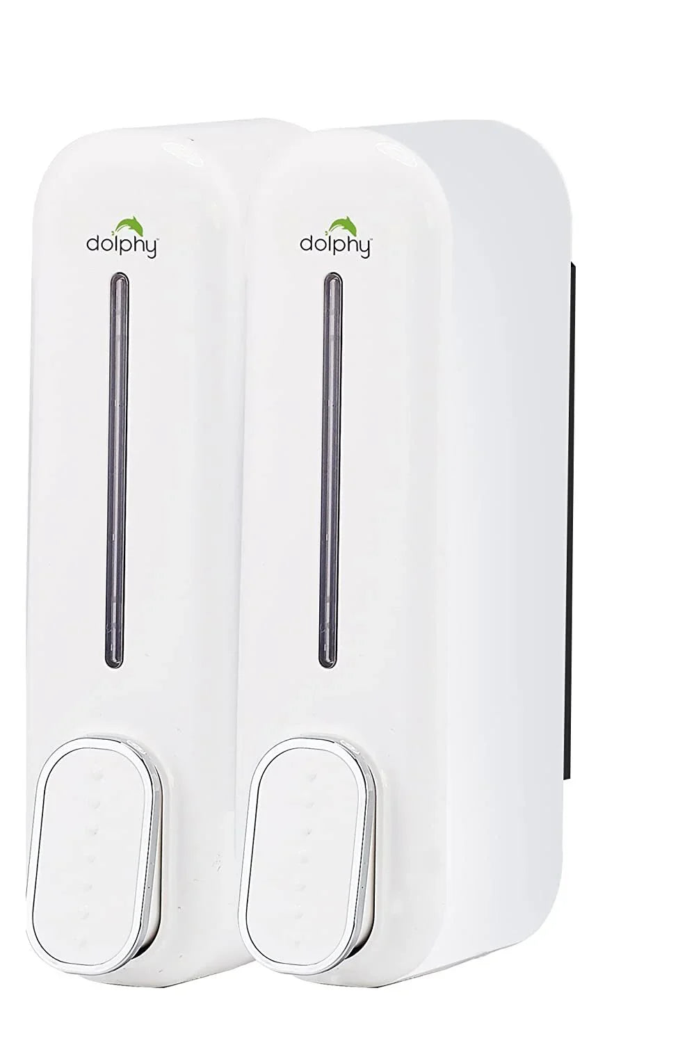 Dolphy Dual Manual Soap Shampoo Dispenser 2 x 300ml Wall Mounted White