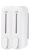 Dolphy Dual Manual Soap Shampoo Dispenser 2 x 300ml Wall Mounted White