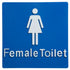 Female Toilet Braille Sign Blue / White