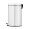 5L Round Stainless Steel Pedal Bin - White