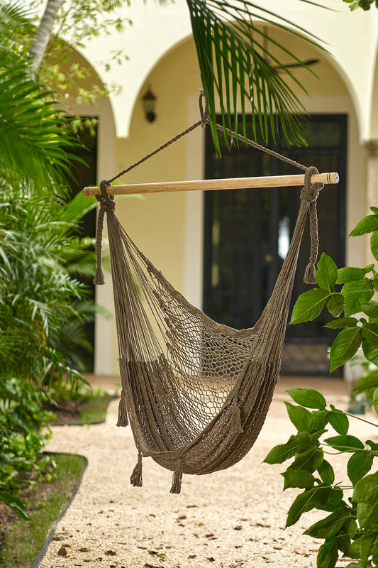 Extra Large Outdoor Cotton Mexican Hammock Chair in Cedar Colour