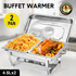 Alston 9L 4.5x2 Bain Marie Bow Food Buffet Warmer Pan Chafing Dish Stainless Steel Catering Warmer Set with Trays Lid Fuel Holder Party Banquet Dining