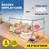 2-Tier Bakery Display Case Cabinet Pastry Acrylic Cupcake Donuts Cake Pastry Clear Display Cabinet Shelf Transparent Showcase 225x485x330mm