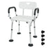 Shower Seat Bath Chair Adjustable Height Non-Slip Shower Bathtub Seat with Padded Arms Removable Back for Elderly Medical Disabled Safety Bathroom