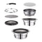 Portable Multifunctional Charcoal Barbecue Grill 13 Inch Stainless Steel BBQ Camping Grill Stove Tabletop Smoker Grill for Outdoor Indoor Picnic