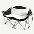 Double Camping Chairs Outdoor Lawn Camping Couch Heavy Duty Folding Chairs Strong Loading Capacity Metal Frame Oxford Fabric with Armrests and Cup Holders
