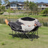 Double Camping Chairs Outdoor Lawn Camping Couch Heavy Duty Folding Chairs Strong Loading Capacity Metal Frame Oxford Fabric with Armrests and Cup Holders