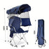 Foldable Canopy Shade Chair Outdoor Sturdy Frame Thickened Oxford Fabric Chair with Armrest Cup Holder and Carry Bag for Camping Fishing Yard Barbeque