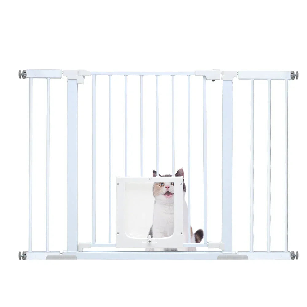 76cm Tall Baby Pet Security Gate Safety Adjustable Width with Cat Door for House Doorways Stairs Guard Extension Part Width 12cm/24cm Wall Mount
