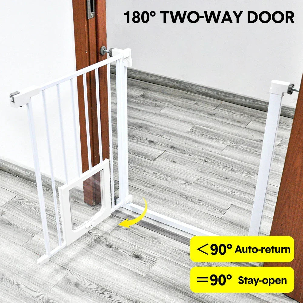 76cm Tall Baby Pet Security Gate Safety Adjustable Width with Cat Door for House Doorways Stairs Guard Extension Part Width 12cm/24cm Wall Mount