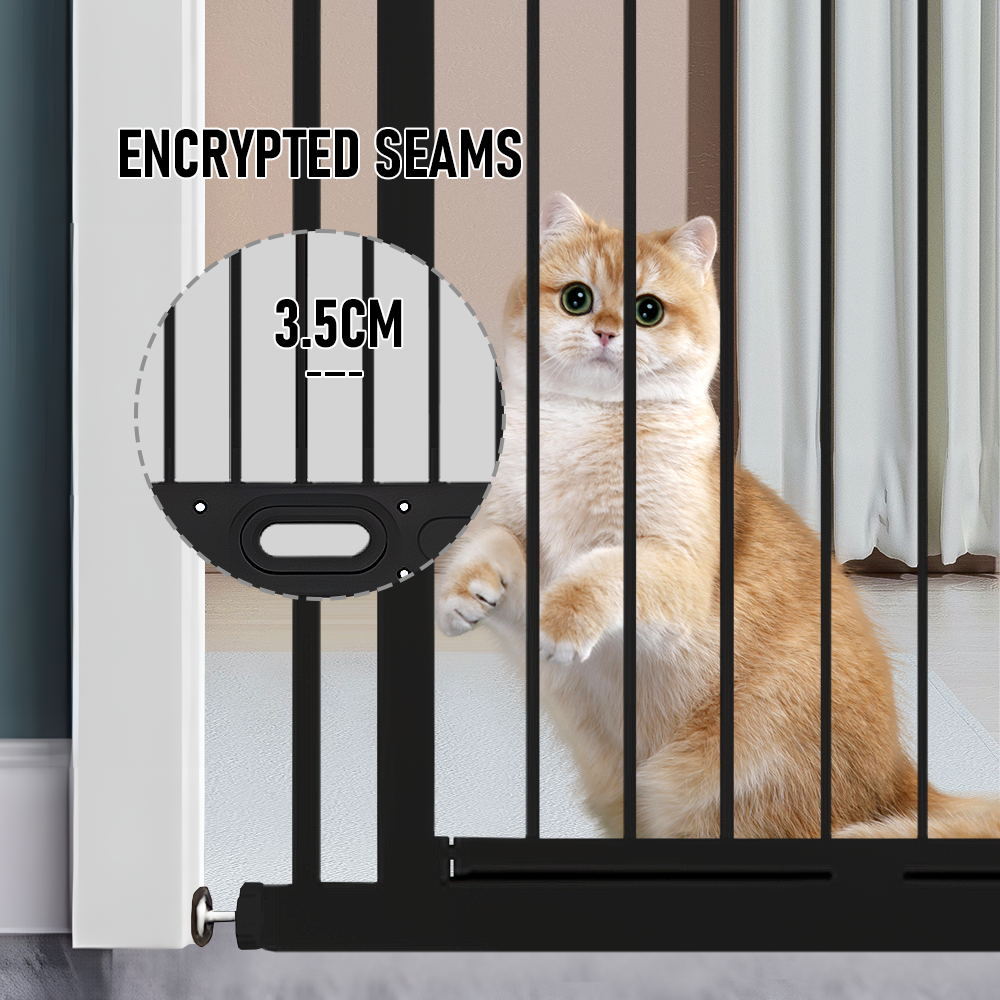 Extra Tall 150cm Baby Pet Security Gate Balck Safety Gate Easy Fit Fence Two Way Opening No Drill Needed
