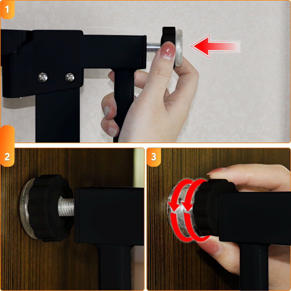 Extra Tall 150cm Baby Pet Security Gate Balck Safety Gate Easy Fit Fence Two Way Opening No Drill Needed