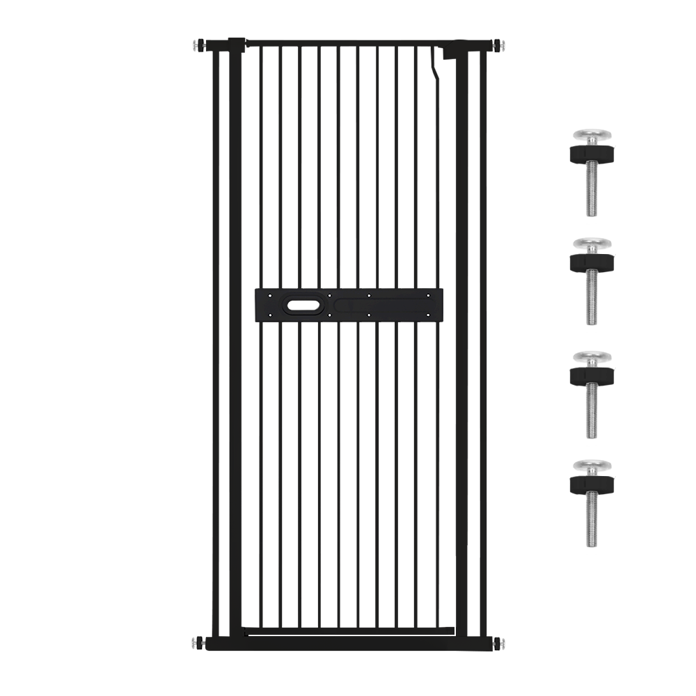 Extra Tall 150cm Baby Pet Security Gate Balck Safety Gate Easy Fit Fence Two Way Opening No Drill Needed