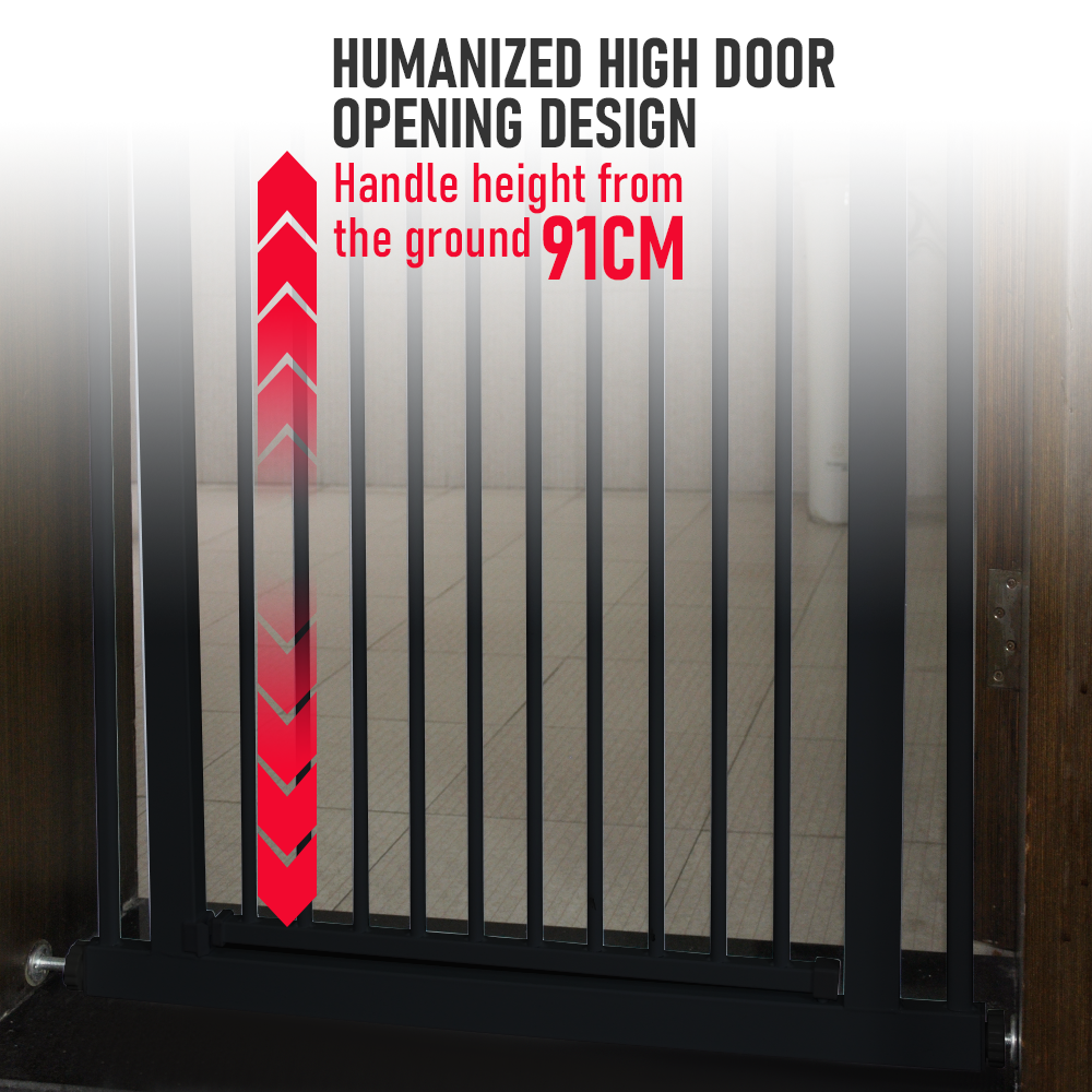 Extra Tall 150cm Baby Pet Security Gate Balck Safety Gate Easy Fit Fence Two Way Opening No Drill Needed