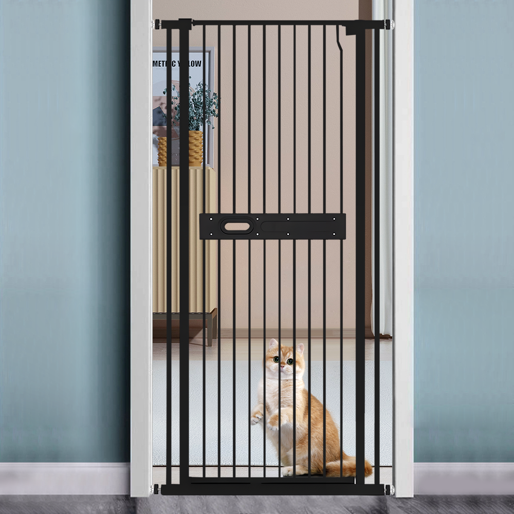 Extra Tall 150cm Baby Pet Security Gate Balck Safety Gate Easy Fit Fence Two Way Opening No Drill Needed
