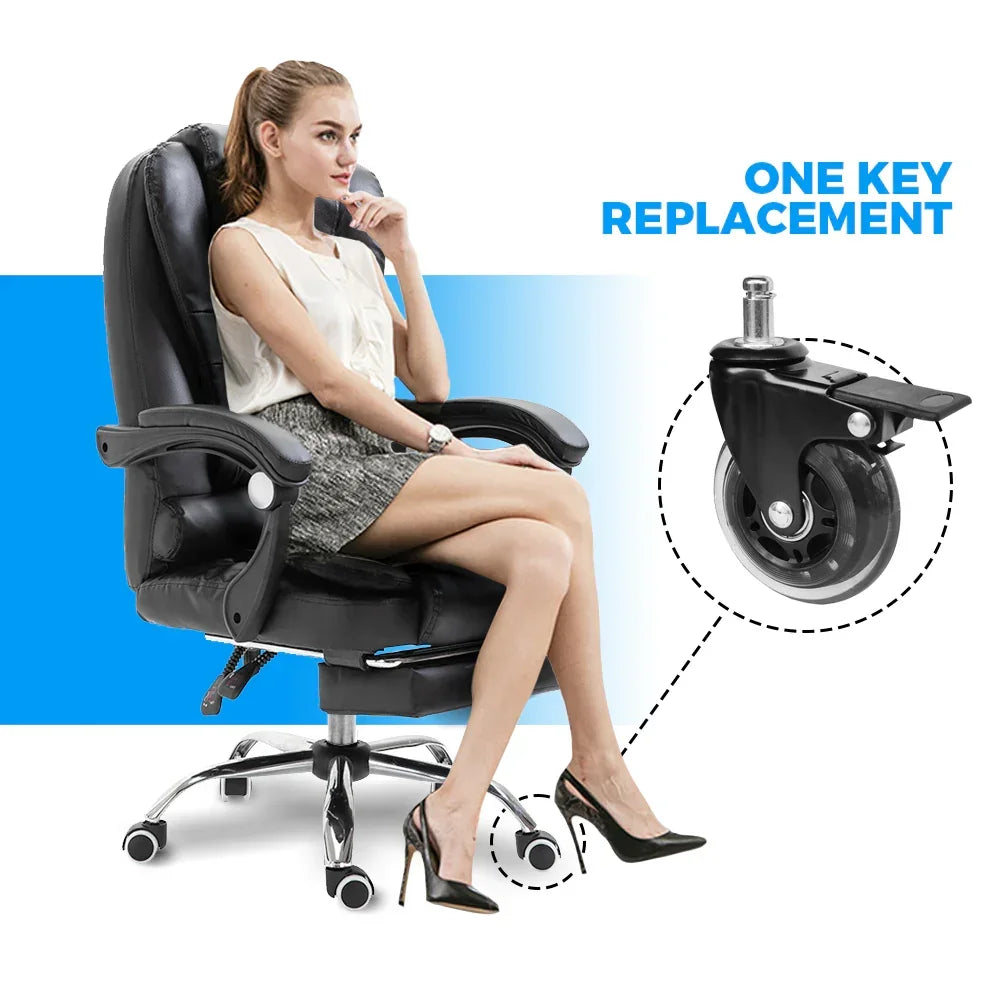 5 pcs Office Chair Casters 360 Rotatable Replacement Wheels with Locks