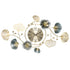Large Wall Clock 22cm Metal Silent Non Ticking Decoration Hanging Clock Battery Operated with 3D Ginkgo Leaf Design for Living Room Bedroom Home Office