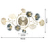 Large Wall Clock 22cm Metal Silent Non Ticking Decoration Hanging Clock Battery Operated with 3D Ginkgo Leaf Design for Living Room Bedroom Home Office