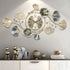 Large Wall Clock 22cm Metal Silent Non Ticking Decoration Hanging Clock Battery Operated with 3D Ginkgo Leaf Design for Living Room Bedroom Home Office