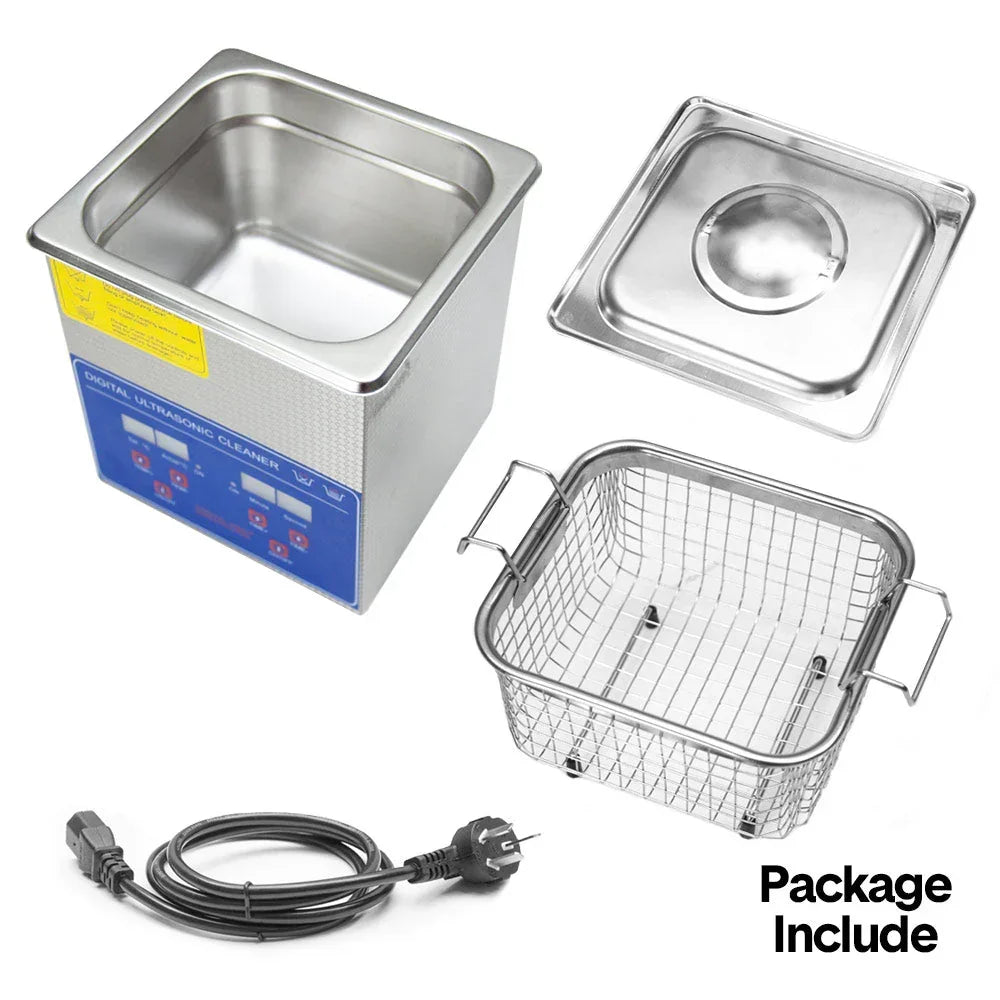 2L Ultrasonic Cleaner Lab-Grade Stainless Steel Ultrasonic Cleaning Machine Digital Heating Timer and Basket for Home and Commercial Jewellery Eyeglass