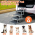 Folding Dog Stair Lightweight Aluminium Dog Ramp Adjustable Height 5 Steps Pet Ladder Loads up to 70Kg with Non-Slip Surface for Cars Trunk SUV Trucks