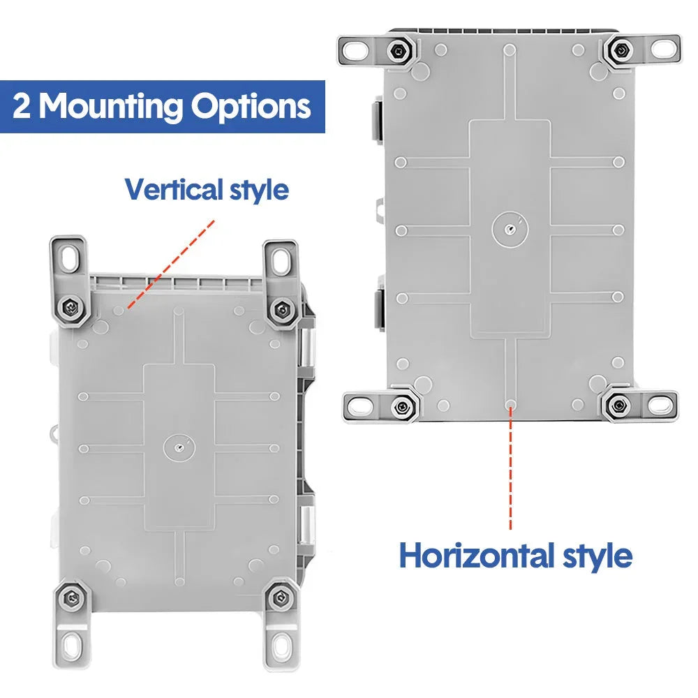 Electrical ABS Junction Box IP66 Waterproof Electrical Enclosure with Clear Hinged Cover and Mounting Plate for Electrical Project 30x20x17cm