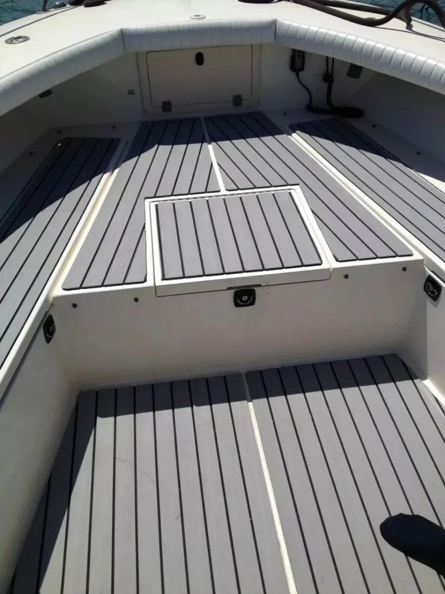 EVA Boat Flooring Mat Foam Boat Decking Faux Teak Marine Mat Boat Carpet Sea Deck Marine Flooring for Motorboat RV Yacht Kayak Surfboard 240cmx90cm