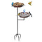 Bird Bath and Feeder Double 12Inch Bowls Metal Bird Feeder Birdbaths Freestanding Bird Bath Stand with Stakes for Garden Outdoors Decor Large Capacity
