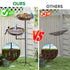 Bird Bath and Feeder Double 12Inch Bowls Metal Bird Feeder Birdbaths Freestanding Bird Bath Stand with Stakes for Garden Outdoors Decor Large Capacity