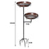 Bird Bath and Feeder Double 12Inch Bowls Metal Bird Feeder Birdbaths Freestanding Bird Bath Stand with Stakes for Garden Outdoors Decor Large Capacity