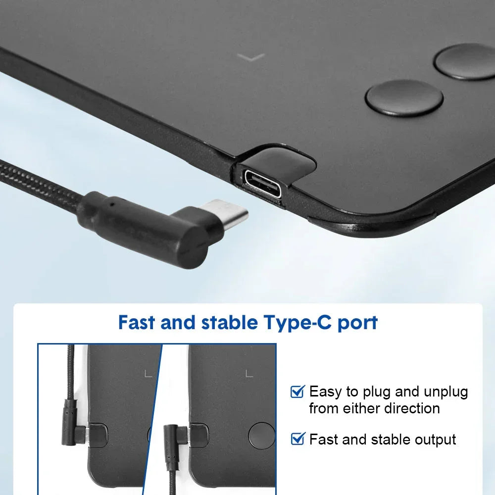 Digital Graphics Tablet Drawing Pad 8192 Levels Large Working Area 285x180mm Compatible with Win/MacOS Support PC/Mobile for Drawing Designing Teaching