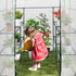 Greenhouse Walk-In Tunnel 3 Tier Planting Shelves 143x143x195cm Strong Stability with PE Cover Roll-up Zipper Door and Window for Outdoor Vegetable Plants