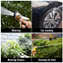 Large Stainless Steel Garden Hose Reel Cart Portable Pipe Holder With Rainproof Sunscreen Protection Lid and Crank Handle
