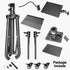 Mobile Laptop Tripod Stand 11-16 Inch on Wheels 82-170cm Height Adjustable Projector Stand Portable Stand with Gooseneck Phone Holder for Home Office