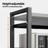 3-Tier Microwave Stand Oven Rack Height Adjustable and Extendable Stainless Steel Kitchen Storage Shelf With 6 Hook Over the Kitchen Counter Max Load 75Kgs