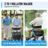 2 In 1 Foldable X-Fold Mobility Walker Rollator Chair Aid 8 Inch Wheel Max Load 136KG with Zippered Storage Bag for Elderly Seniors Indoor Outdoor Use