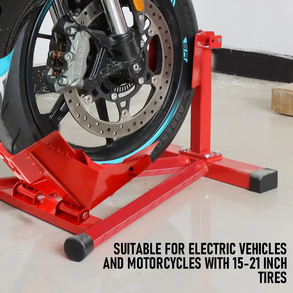 Heavy-Duty Motorcycle Motorbike Front Wheel Chock Lift Stand Vehicle Wheel Chock Clampsfor Trailer Transport 15