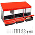 Chicken Hen Coop Hutch Nesting Box 3-Hole Roll Away Metal Design 52x47.5x81cm Durable Indoor Outdoor Laying Box with Easy Access Ventilation