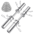 Olympic Barbell Bar 50cm Heavy Duty Dumbbell Handles Pair of Steel 100kg Weight Capacity with Spring Collars for 2" Olympic Weight Plate Strength Training