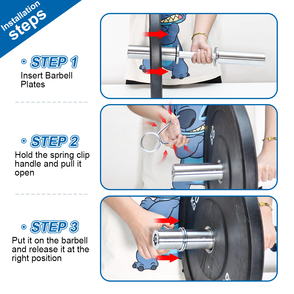 Olympic Barbell Bar 50cm Heavy Duty Dumbbell Handles Pair of Steel 100kg Weight Capacity with Spring Collars for 2
