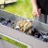 Portable Charcoal Grill Rectangular Folding Stainless Steel BBQ Grill L100xW18cm For Skewer and Kebabs with Storage Shelf Outdoor Camping Patio Cooking