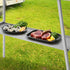 Portable Charcoal Grill Rectangular Folding Stainless Steel BBQ Grill L100xW18cm For Skewer and Kebabs with Storage Shelf Outdoor Camping Patio Cooking