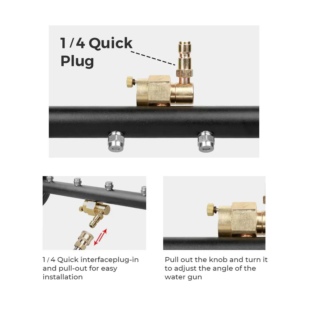 Pressure Water Spray Car Undercarriage Cleaner Washer Max 4000PSI Chassis Washer Surface Cleaner 1/4 Quick Connector with Wands for Car Ground Cleaning