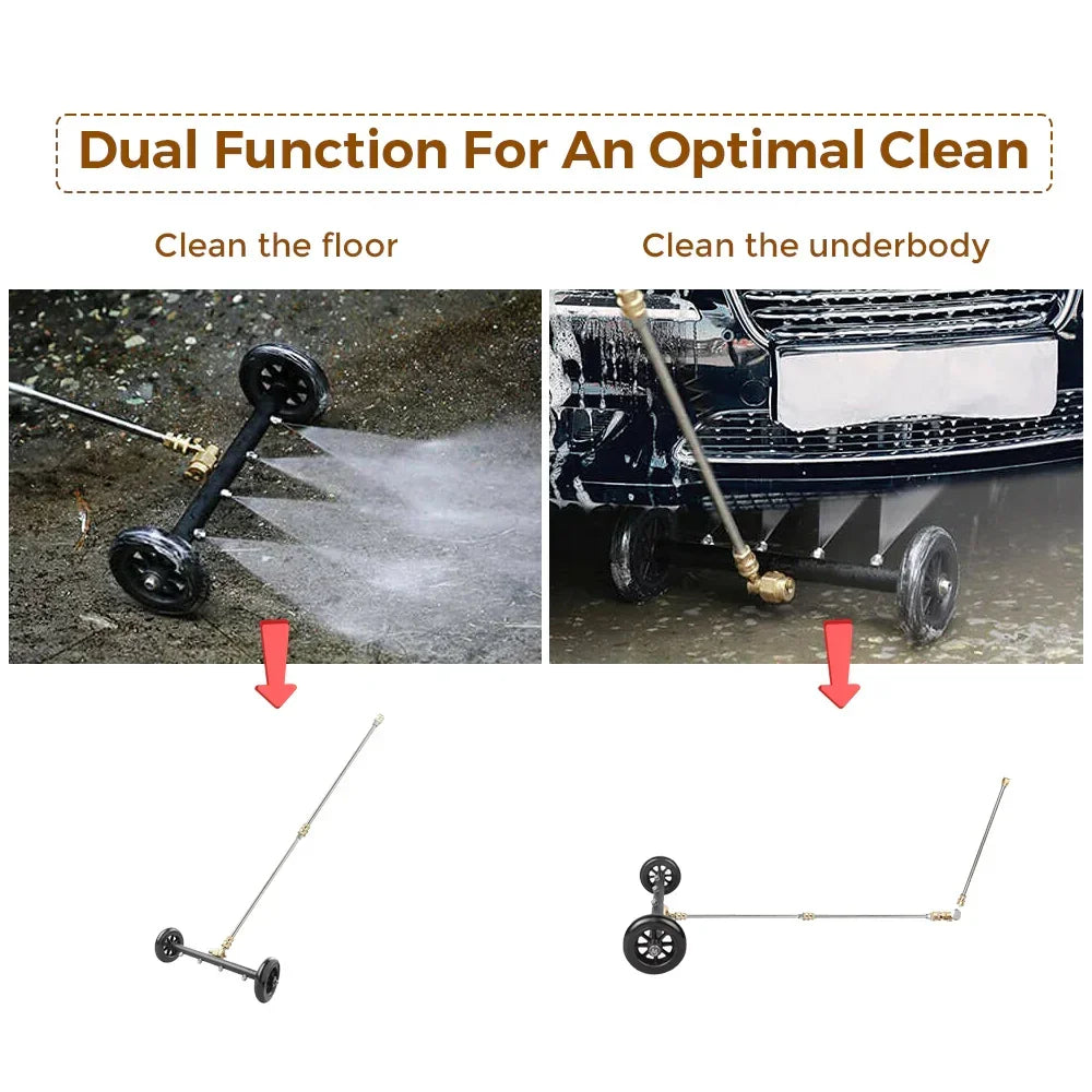 Pressure Water Spray Car Undercarriage Cleaner Washer Max 4000PSI Chassis Washer Surface Cleaner 1/4 Quick Connector with Wands for Car Ground Cleaning