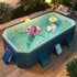 2.6m Foldable Pool PVC Non Inflatable Large Rectangle Pool Holding up to 6 People Hard Thickened Paddling Pool Easy Collapsible and Drainage 260×165×55cm