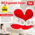 Cushion Portable Ergonomic Lower Back Seat Lumbar Support Chair Posture Correction Max Load 110kg for Home Office Chair and Floor Seat Red Heart Design