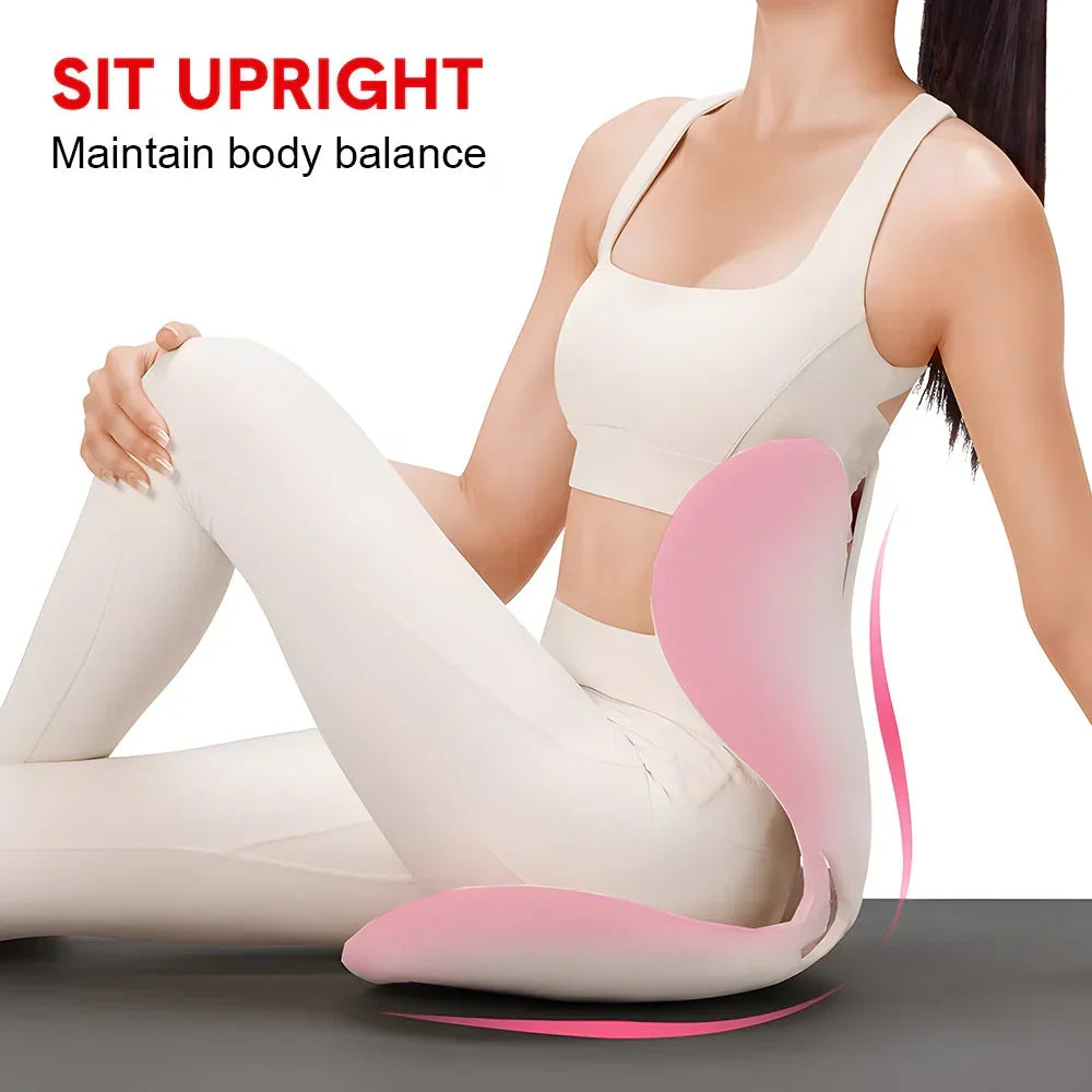 Cushion Portable Ergonomic Lower Back Seat Lumbar Support Chair Posture Correction Max Load 110kg for Home Office Chair and Floor Seat Red Heart Design