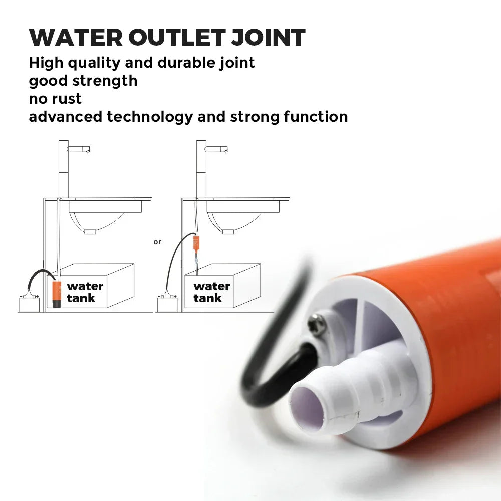 Submersible Inline Pump 12V 280GPH Transfer Pump Water Resistant High Pressure Washing Water Diesel Pump For RV Marine Boat Caravan