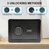 All Steel Safety Box Wall Mountable Fireproof Mini Safe Box Keypad and Key Dual Unlock Methods with Removable Shelf for Home Office Hotel Money Safe